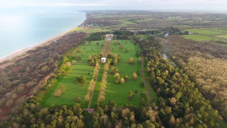 Normandy-American-Cemetery-and-Memorial-World-War-II-in-Colleville-sur-Mer-drone